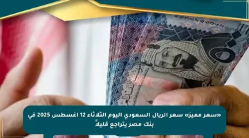 «سعر مميز» سعر الريال السعودي اليوم الثلاثاء 12 أغسطس 2025 في بنك مصر يتراجع قليلاً